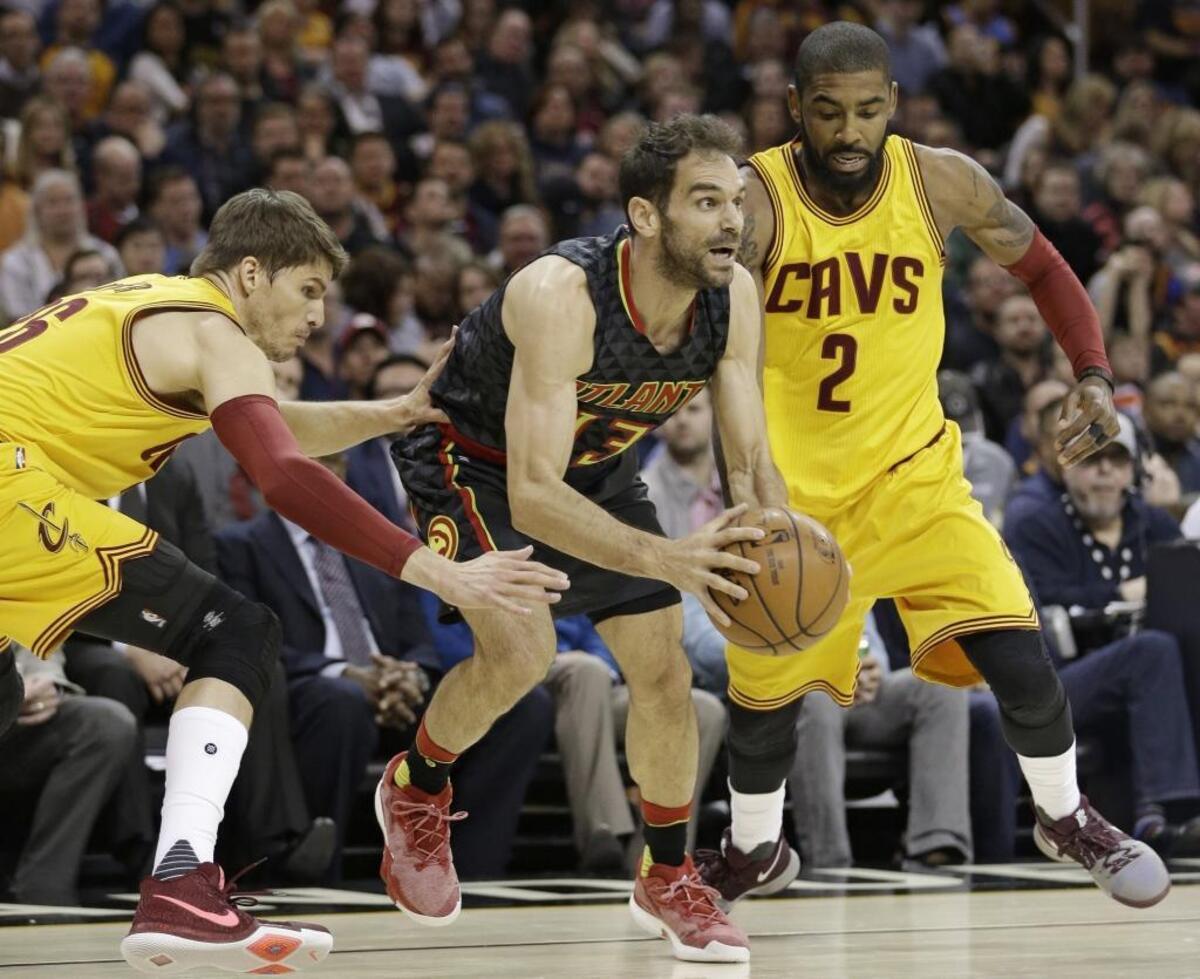 Jose Calderon, center, is among the veteran options the Charlotte Hornets could consider in free agency. The team is seeking a backup to Kemba Walker.