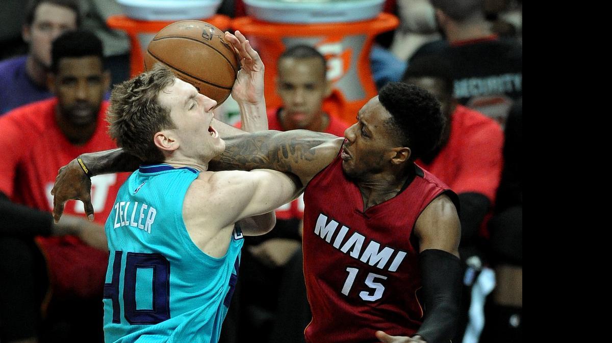 
Charlotte Hornets forward Cody Zeller (left) is recovering from surgery on his right shoulder. His rotator cuff was 80 percent torn, Zeller said.
