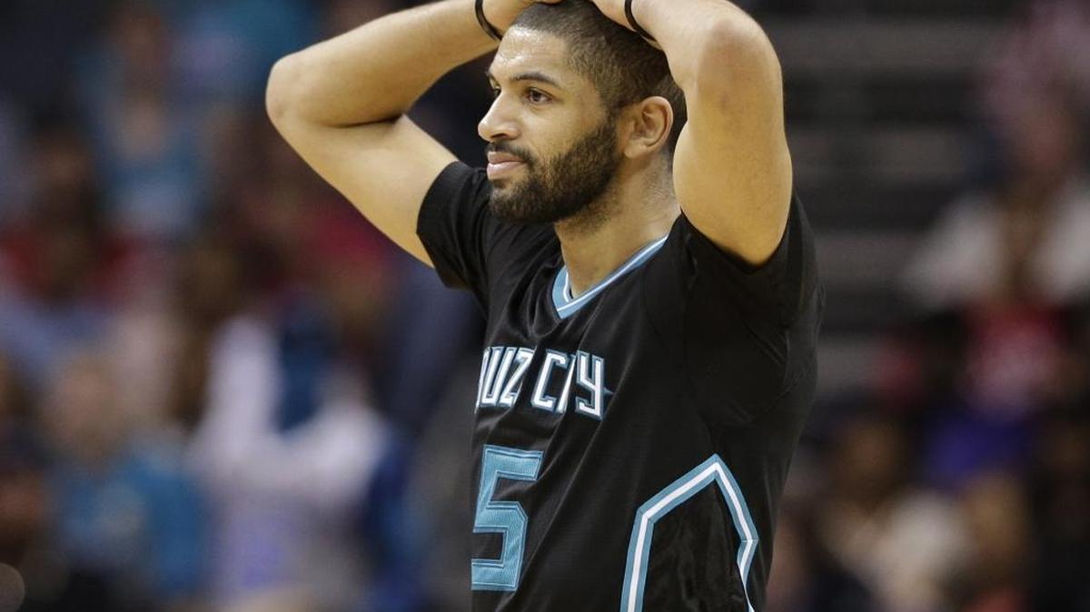 The black sleeved “Buzz City” uniform was an alternate look last season for the Charlotte Hornets.