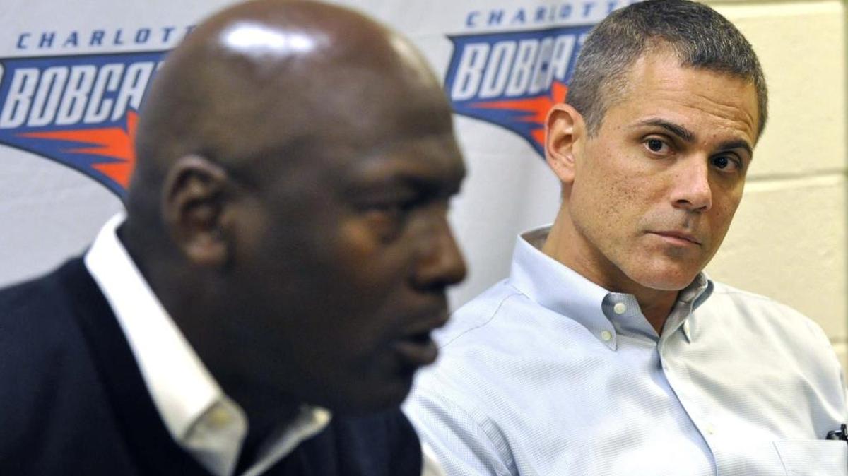 Charlotte Hornets owner Michael Jordan (left) and vice chairman Curtis Polk (right) will have to decide how long they can afford to wait to interview certain general manager candidates.