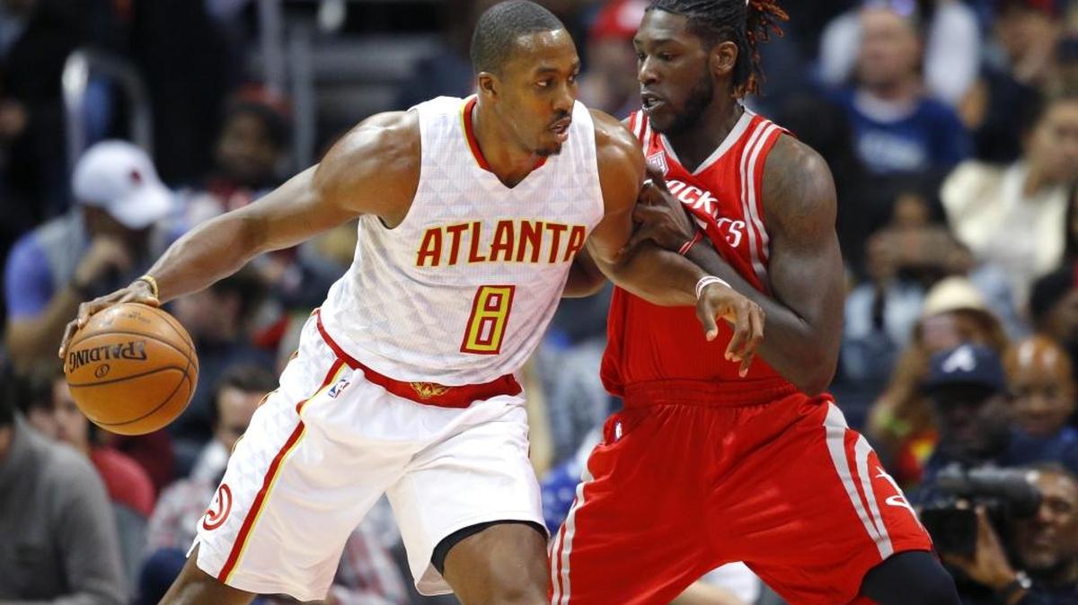 Atlanta Hawks center Dwight Howard (8) missed Wednesday’s game with a quad injury. Does he play Friday?