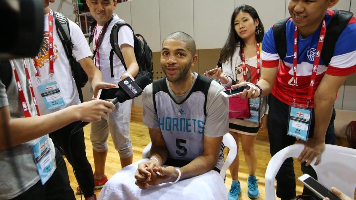 
Nicolas Batum (5) says he’ll always pass up a good shot to find a teammte a great shot.
