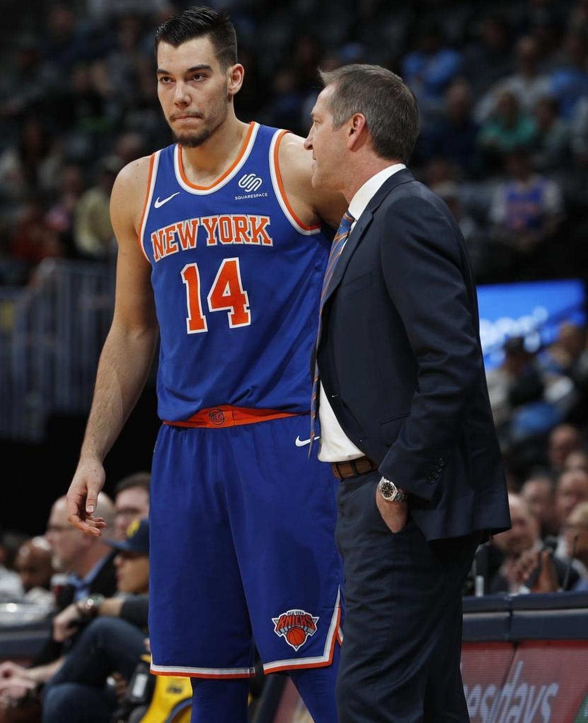 The Charlotte Hornets acquired New York Knicks center Willy Hernangomez (14, conferring with coach Jeff Hornacek) Wednesday, sending Johnny O’Bryant and two second-round picks to New York.