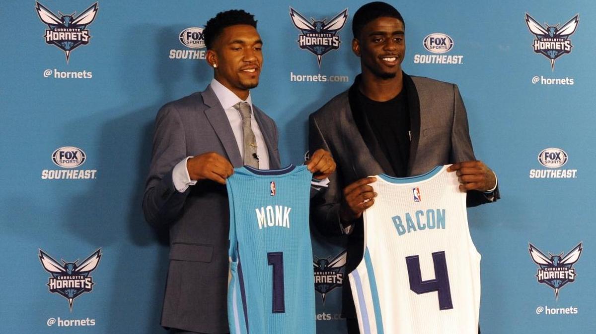 Charlotte Hornets 2017 draft picks Malik Monk, left, and Dwayne Bacon will be featured on the team’s summer-league roster in Orlando, Fla.