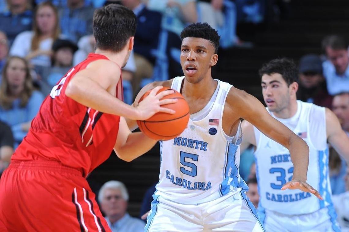 Tony Bradley (5) played a single season for North Carolina and is a fringe prospect for the first round of the NBA draft, but he says he’s confident he’ll be one of the first 30 players selected.
