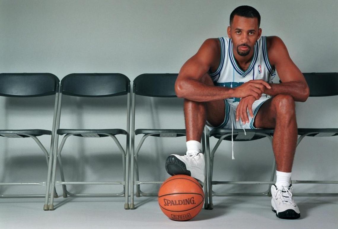 Former shooting guard Dell Curry, pictured in 1997, played 10 seasons in Charlotte after the team selected him in the expansion draft.