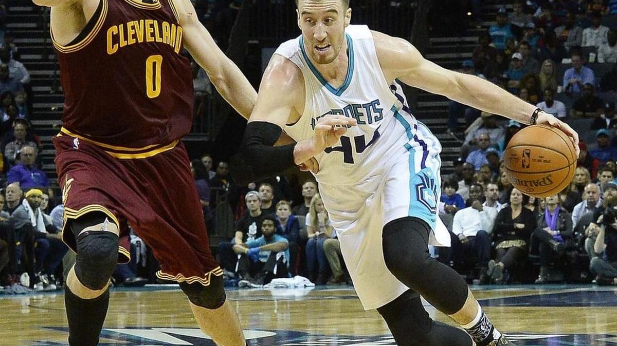 The Charlotte Hornets’ Frank Kaminsky, right, has a wide set of skills offensively, but he understands he must improve defensively.