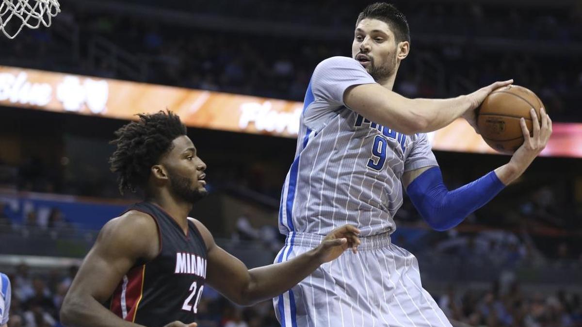 Orlando Magic center Nikola Vucevic (9) averages 18.2 points and 8.9 rebounds this season.