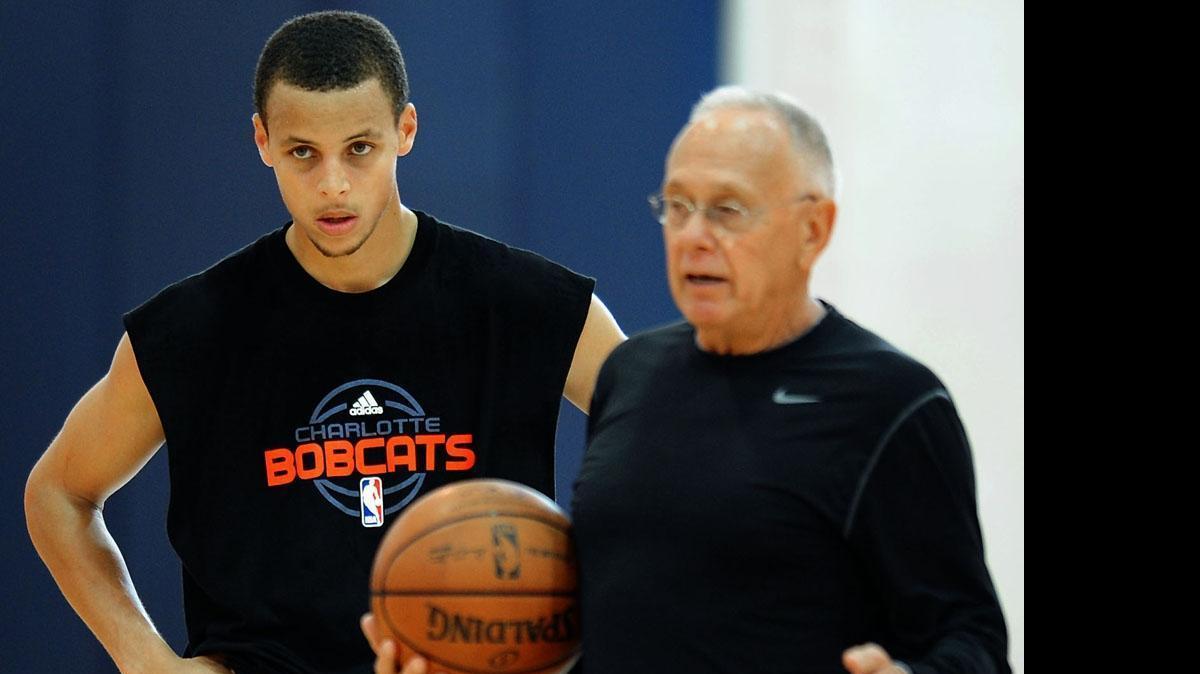 
On June 4, 2009, Davidson star Stephen Curry, left, took part in his first pre-draft workout. He was auditioning for his hometown NBA team, having grown up around both the original Hornets and the Bobcats.


