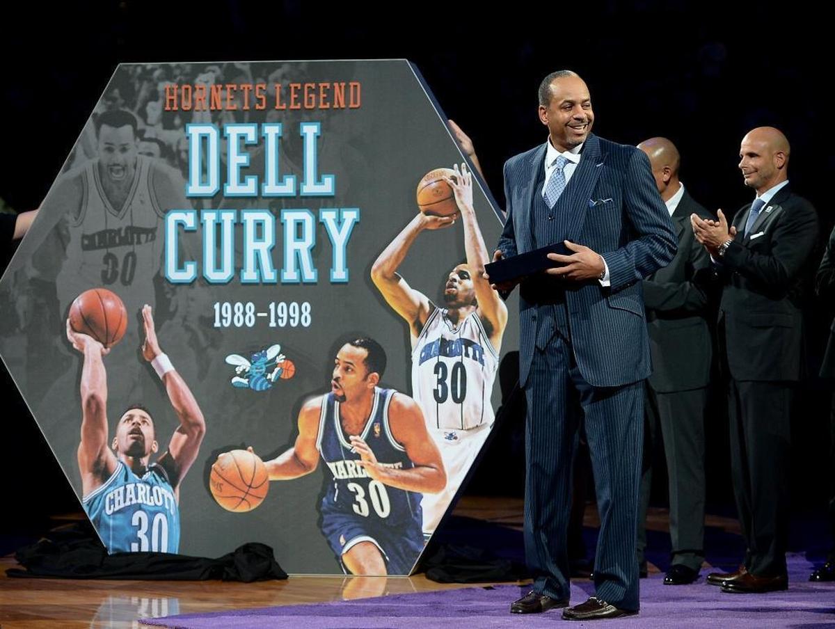 The Charlotte Hornets celebrated Dell Curry’s career in 2015. Curry, who the Hornets acquired in the 1988 expansion draft, played 10 seasons for the team and frequently let his sons Steph and Seth accompany him to practice.
