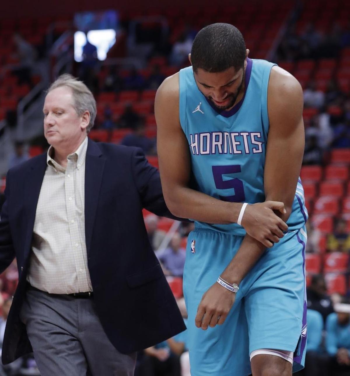 The torn ligament Nic Batum (5) suffered in his left elbow in October threatened his entire season.
