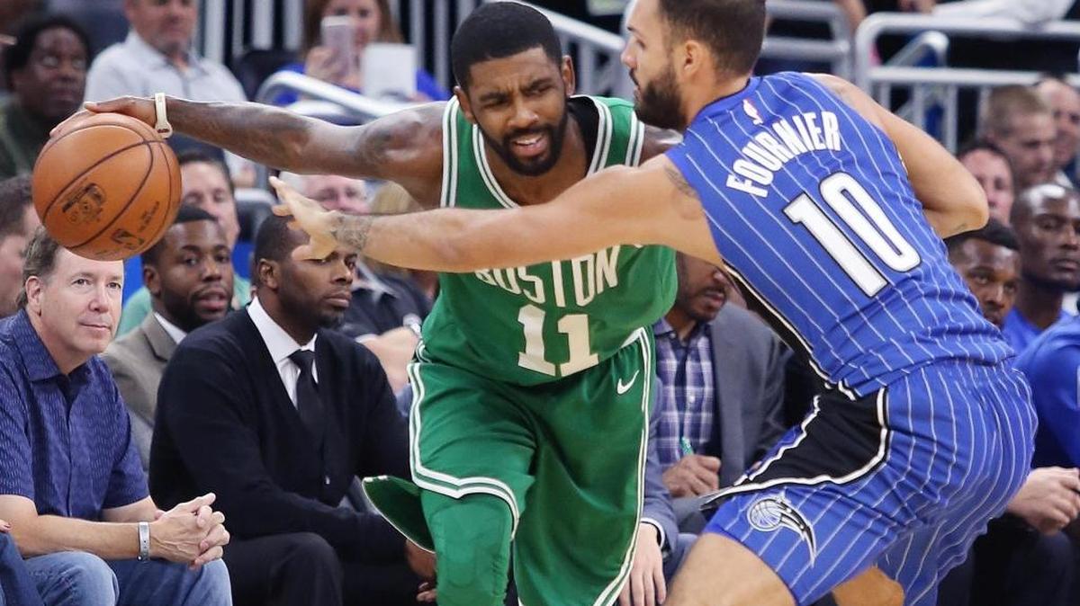 Kyrie Irving (11) got himself traded off the Cleveland Cavaliers to be the now-centerpiece of a Boston Celtics team on a 10-game winning streak. Charlotte Hornets guard Kemba Walker says he sees how Irving has embraced leadership in Boston.