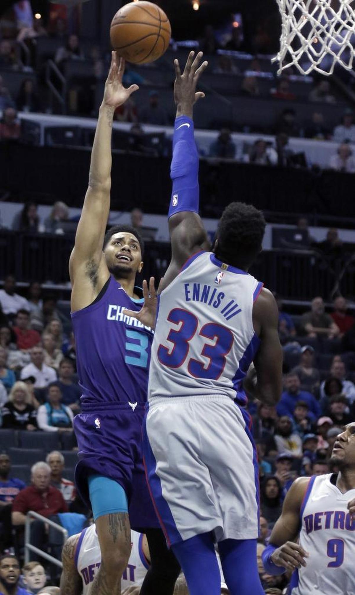 Charlotte Hornets guard Jeremy Lamb (3) is the leading bench scorer in the Eastern Conference this season. His ability to create his own shot off the dribble is something the Hornets generally lack.