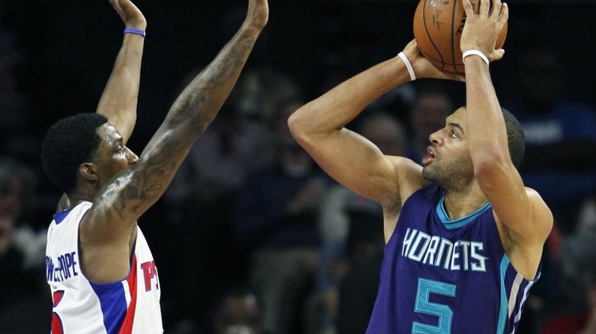New Charlotte Hornet Nicolas Batum, right, will play a key role in what the team believes will be an improved offense this season.
