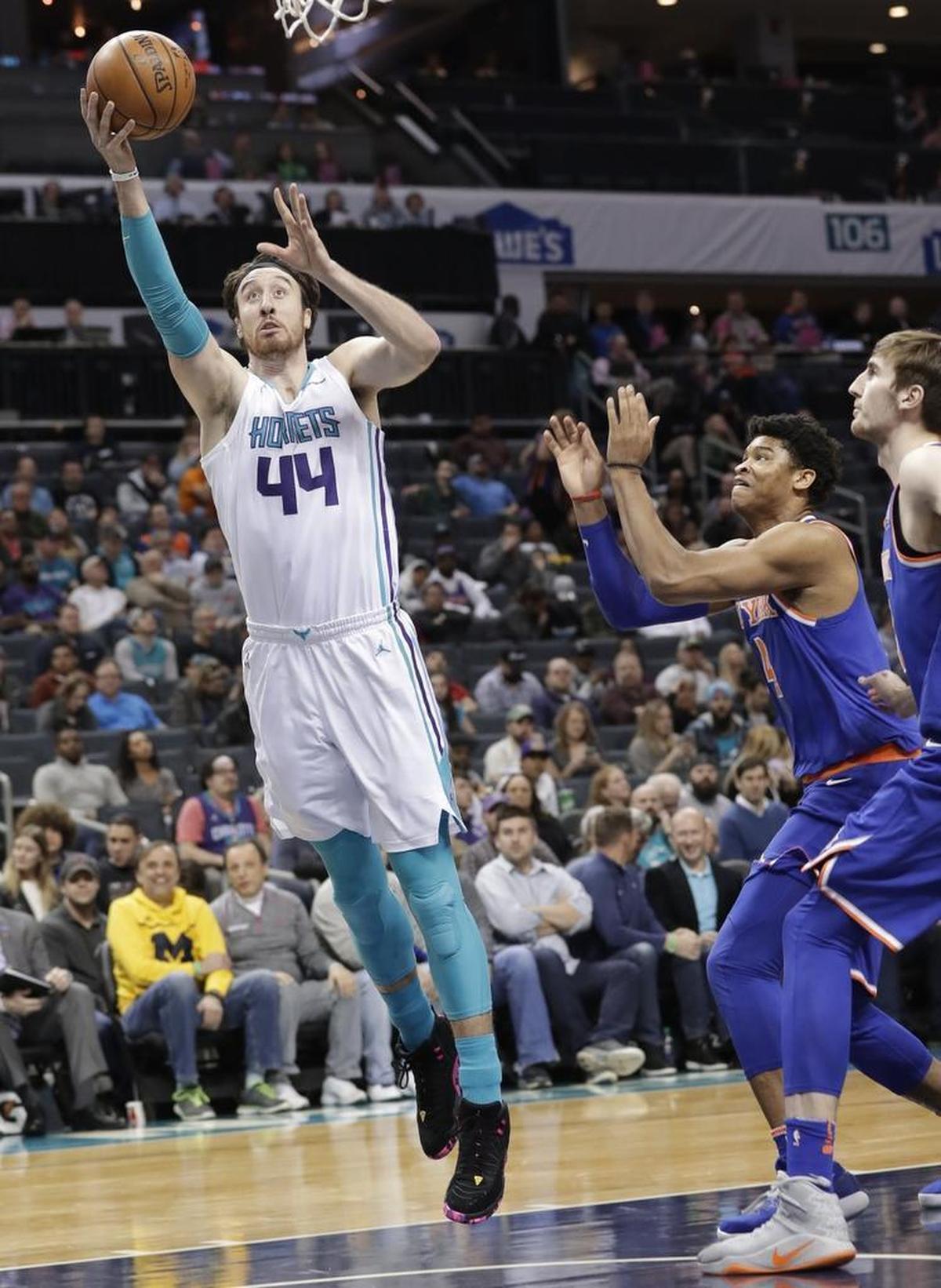 Nothing Charlotte Hornets forward Frank Kaminsky (44) has done in his career thus far would slow the team from looking for his replacement in the 2018 draft.