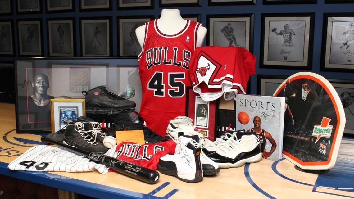 Several items of Michael Jordan memorabilia, from former Gatorade executive Bill Schmidt’s collection, are being sold through an on-line auction this month.