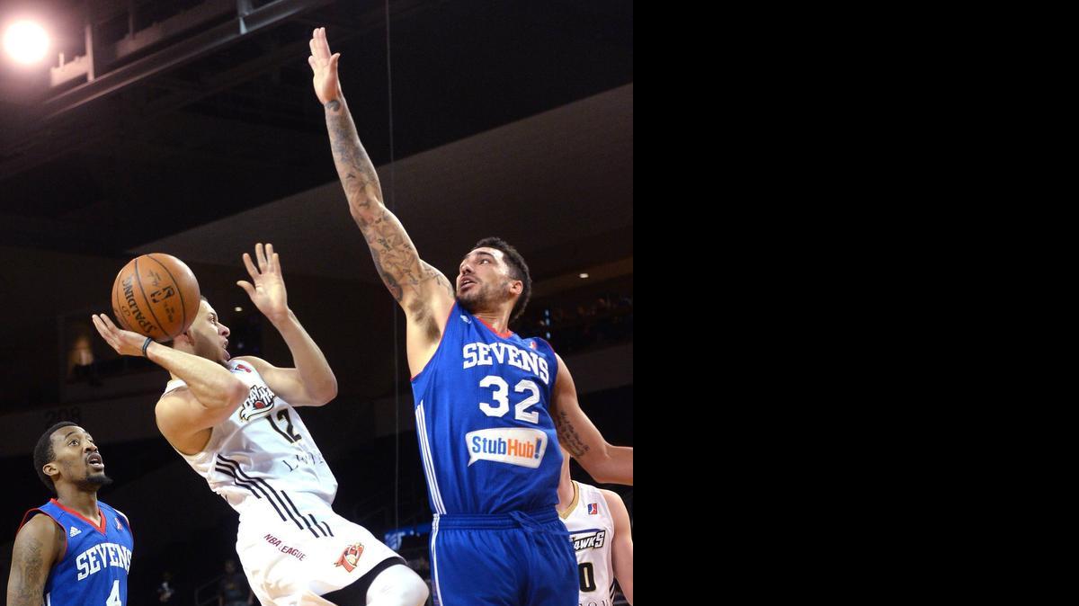 
Erie BayHawks' Seth Curry, a former Duke star, looks for a shot against Delaware in an NBA D-League basketball game in April. 
