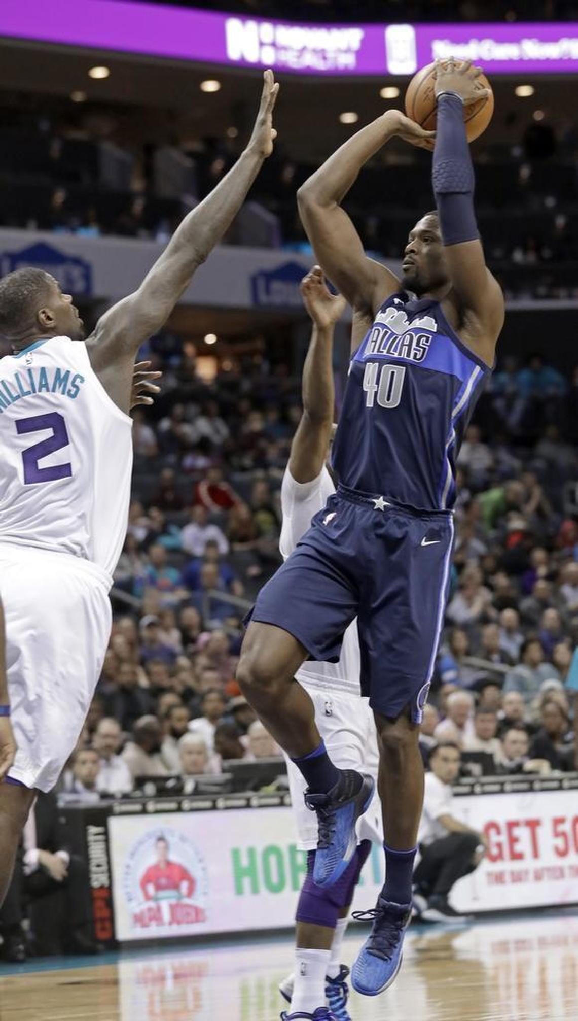 Harrison Barnes (40), a former UNC star and starter for the Golden State Warriors, was doubted when he made the move to the Dallas Mavericks last summer.