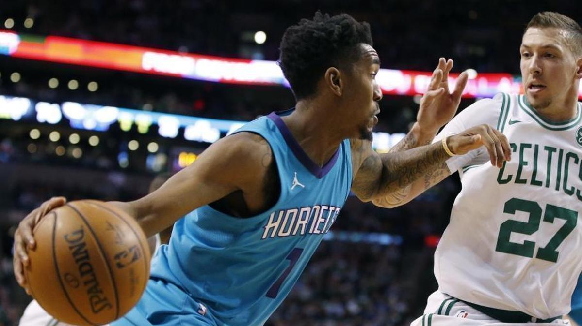 Charlotte Hornets rookie Malik Monk (1), playing earlier this season against the Boston Celtics. Monk got 17 minutes Saturday, his first sustained playing time in five games.