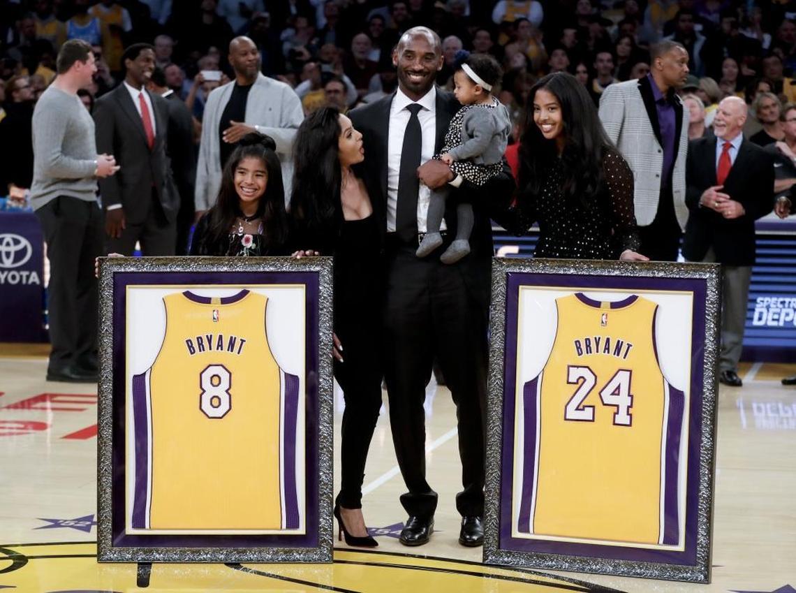 Los Angeles Laker Kobe Bryant, here at his jersey-retirement ceremony in December, was considered among the greatest competitors in the NBA. New Orleans Pelicans coach Alvin Gentry calls Charlotte Hornet Kemba Walker Kobe-like in his competitiveness.