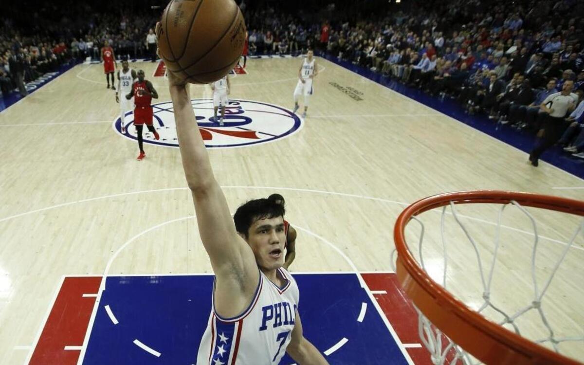 Philadelphia 76ers' Ersan Ilyasova (7) leads the NBA in charges taken with 24. Charlotte Hornets guard Kemba Walker is second with 22.