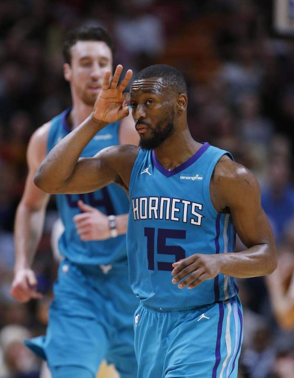 Charlotte Hornets guard Kemba Walker scored 30 points in Saturday’s loss at Miami.