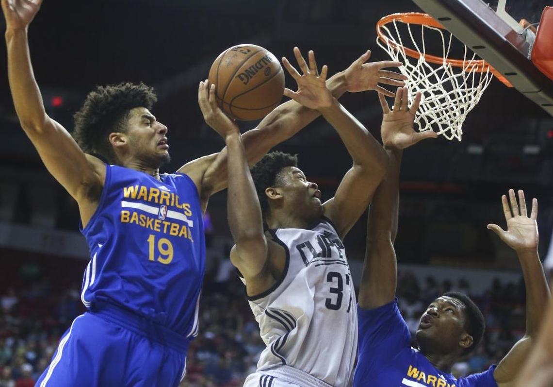Former North Carolina forward Isaiah Hicks (37) goes to the basket, playing for the Los Angeles Clippers in a Las Vegas summer league game. Hicks will be in the Charlotte Hornets’ training camp, after the team announced his signing Wednesday.