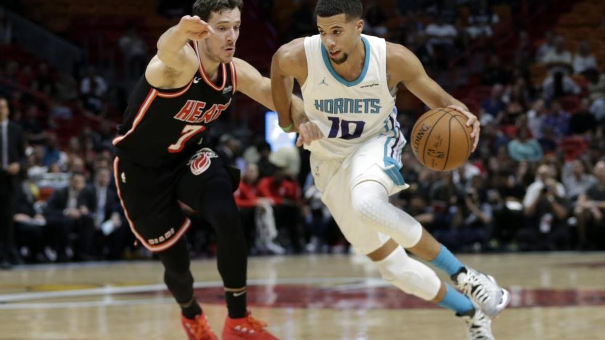 Michael Carter-Williams (10) made his second start as a Charlotte Hornet Friday. Point guard Kemba Walker missed his second consecutive game with a left shoulder contusion.