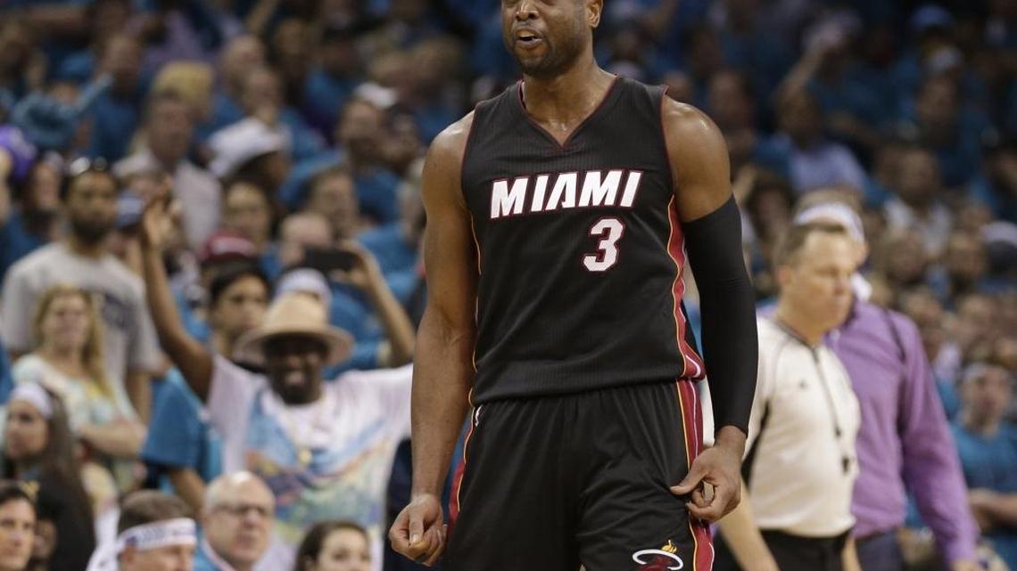 The Miami Heat's Dwyane Wade (3) had a big fourth quarter Friday to force a Game 7 against the Charlotte Hornets Sunday.