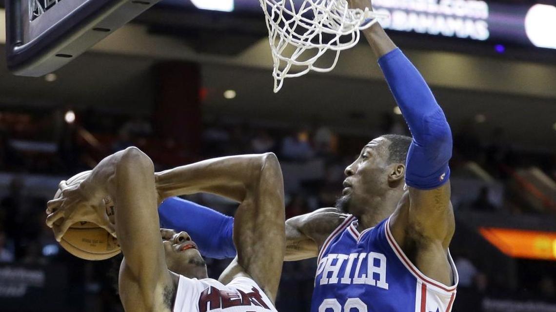 Miami Heat center Hassan Whiteside (21), a Gastonia native, had a triple-double in his last game against the Charlotte Hornets.