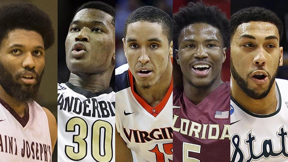 Left to right: DeAndre Bembry, Saint Joseph’s; Damian Jones, Vanderbilt; Malcolm Brogdon, Virginia; Malik Beasley, Florida State; Denzel Valentine, Michigan State