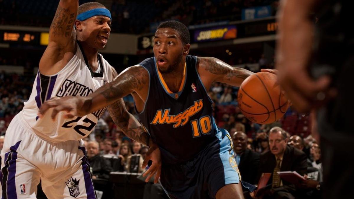 Guard Julyan Stone (10, playing for the Denver Nuggets in 2012) would like to sign with the Charlotte Hornets to be near his ailing father. He is under contract to an Italian pro team.