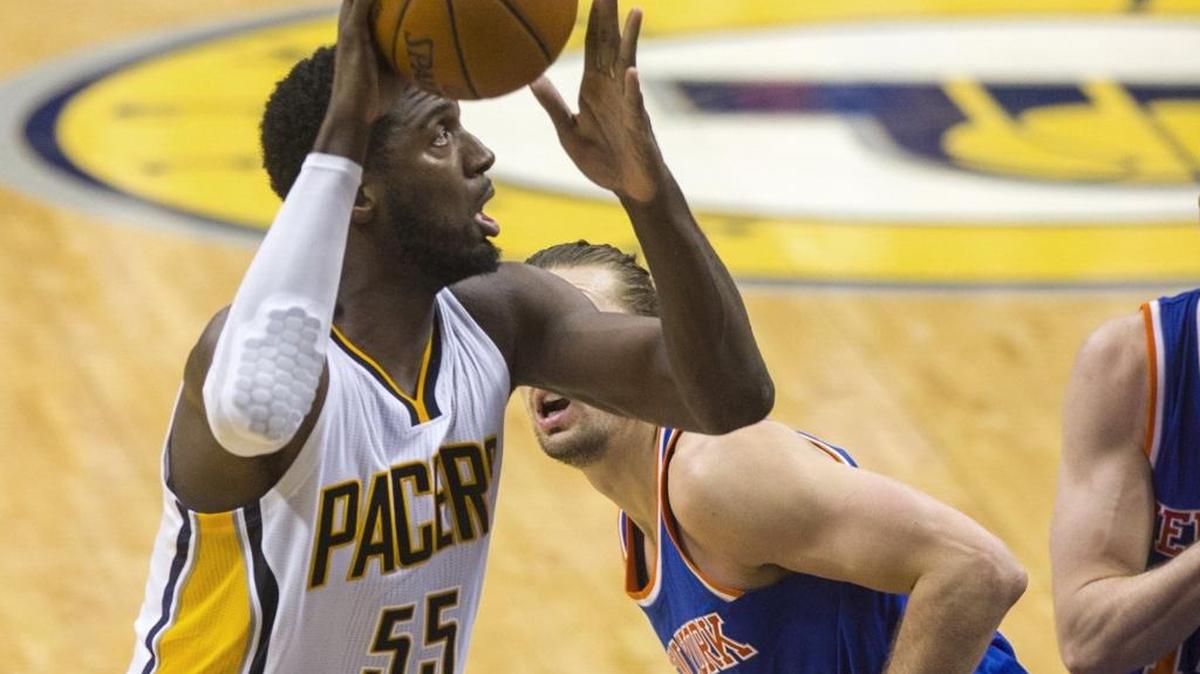 The Charlotte Hornets hope to get center Roy Hibbert (55) back to the form of his All-Star years with the Indiana Pacers.