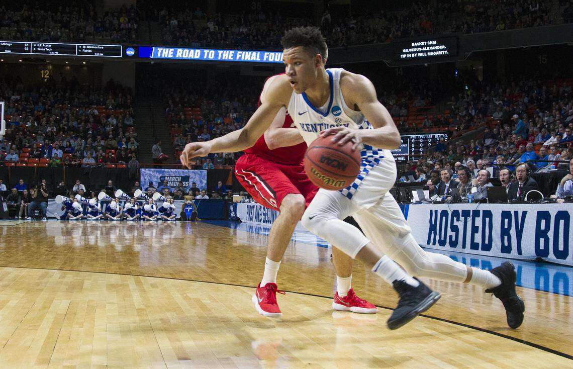 Kentucky forward Kevin Knox, one of the youngest players in this NBA draft, worked out for the Charlotte Hornets.