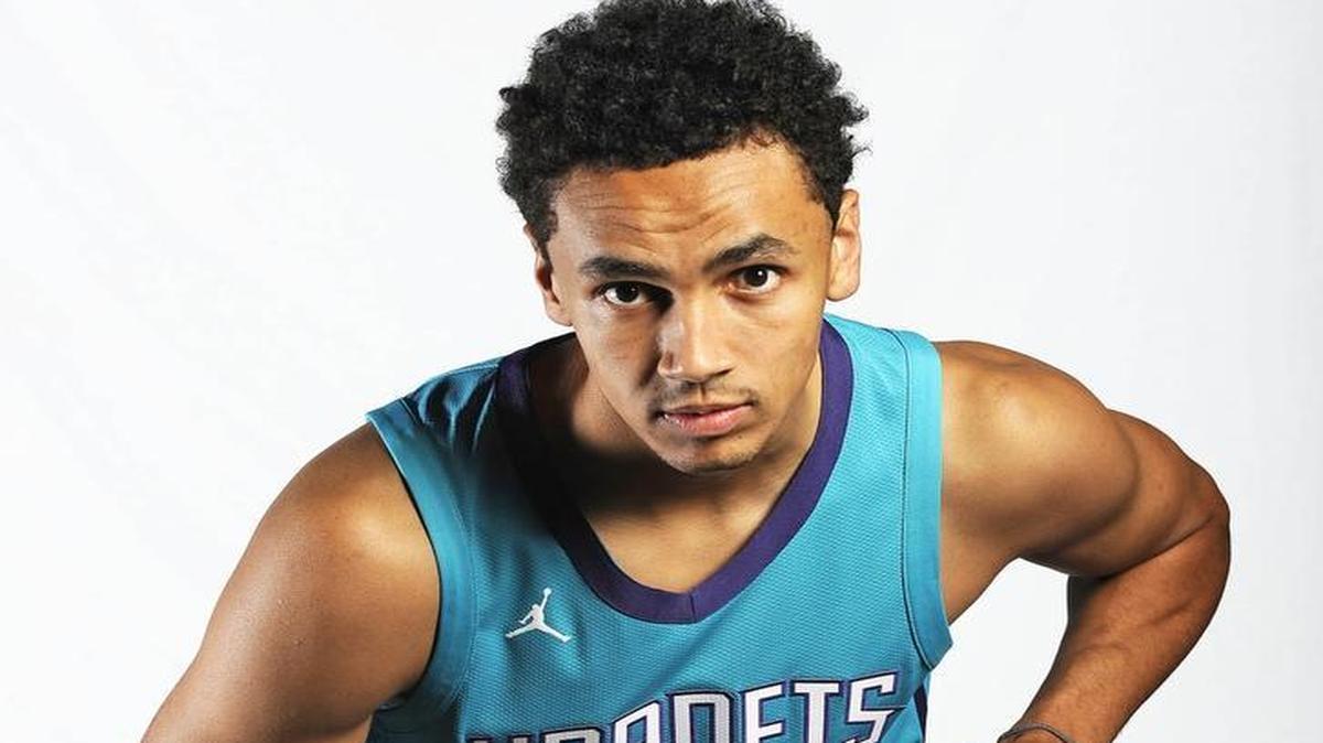 Charlotte Hornets guard Marcus Paige poses for a portrait during the team's media day at the Spectrum Center on Monday.