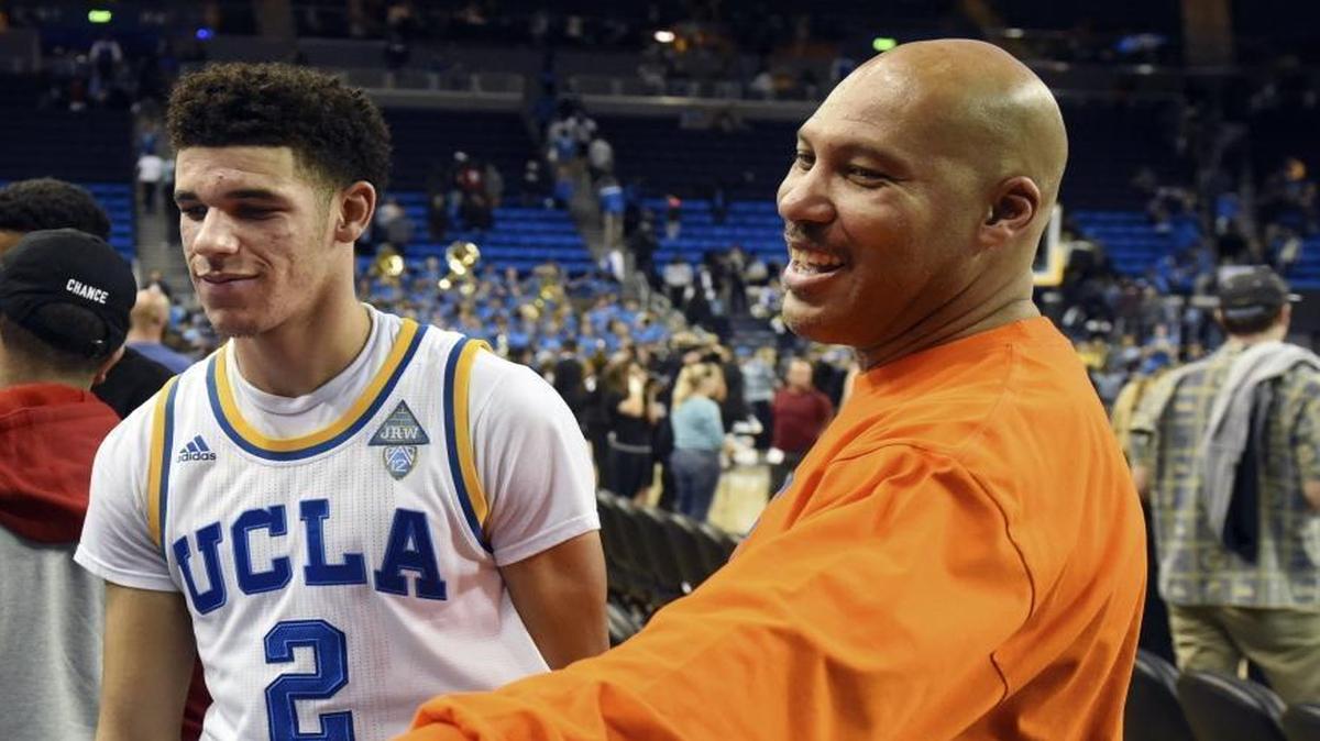 UCLA point guard Lonzo Ball has big-time NBA potential. His father, LaVar Ball, right, has displayed an overbearing, bombastic personality.
