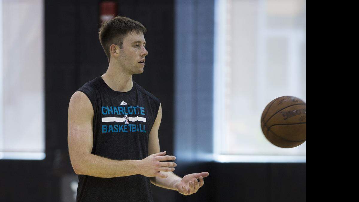 
Davidson’s Tyler Kalinoski, who worked out for the Charlotte Hornets on Tuesday, said the number of teams that have expressed an interest in him before the NBA draft has been surprising. 
