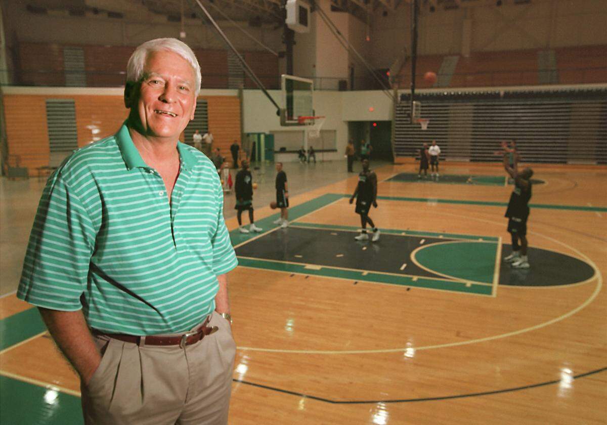 10/8/99 Portrait of Hornets Vice-President Bob Bass, shot with practice in the background at the Hornets Training Facility. Story is about how this is his team--he acquired every player and hired every coach and about how he’s an old school guy in an evolving NBA. I think this is Fort Mill.