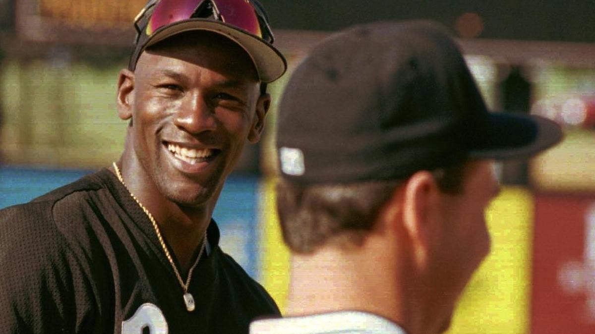 Now-Charlotte Hornets owner Michael Jordan (left) played a season of minor-league baseball in Birmingham, Ala., in the summer of 1994. He is now reportedly part of a group looking to buy the Miami Marlins baseball team.
