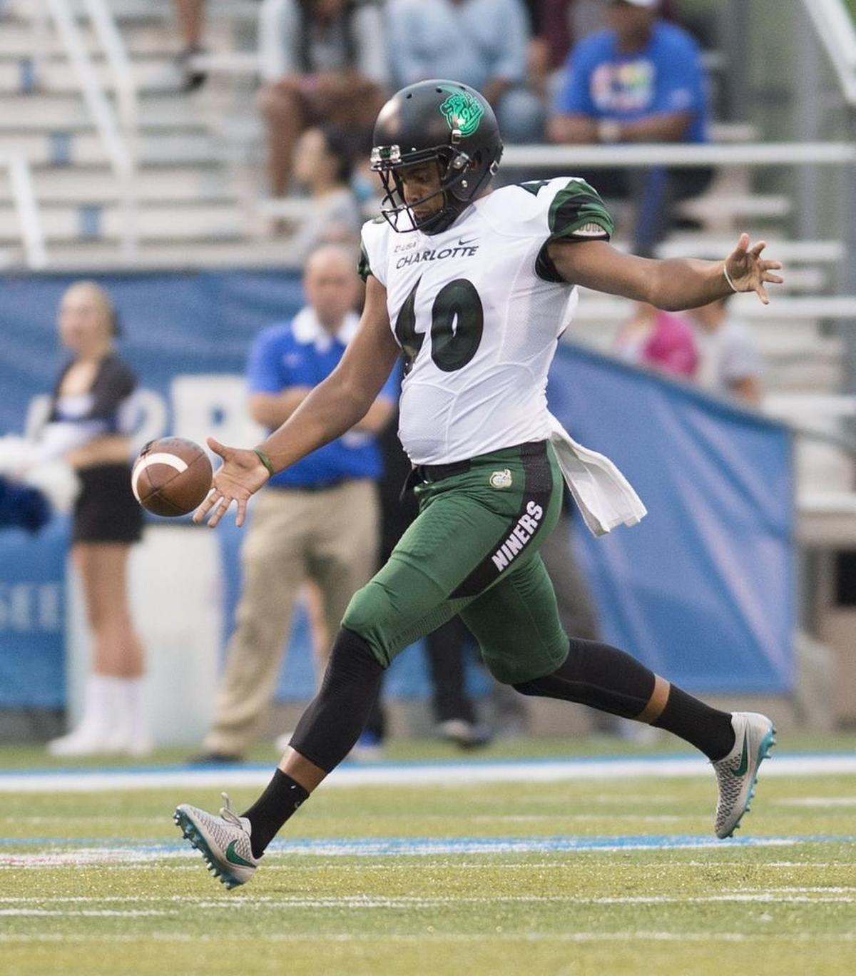 Arthur Hart’s punting has been a bright spot for the winless Charlotte 49ers this football season.