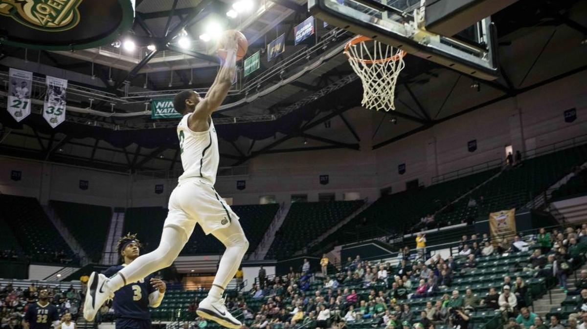 Charlotte 49ers shooting guard Andrien White goes up on a breakaway in the first half in Thursday’s 89-83 loss to Florida International at Halton Arena. White was charged with a technical foul for hanging on the rim. The 49ers suffered their 15th consecutive loss, the most in school history.