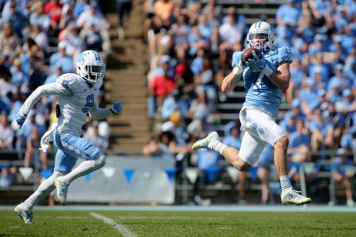 In his three years as a Tar Heel, wide receiver Austin Proehl has shown flashes of his father, Ricky Proehl, who was a star receiver at Wake Forest before playing for six NFL teams in 17 seasons