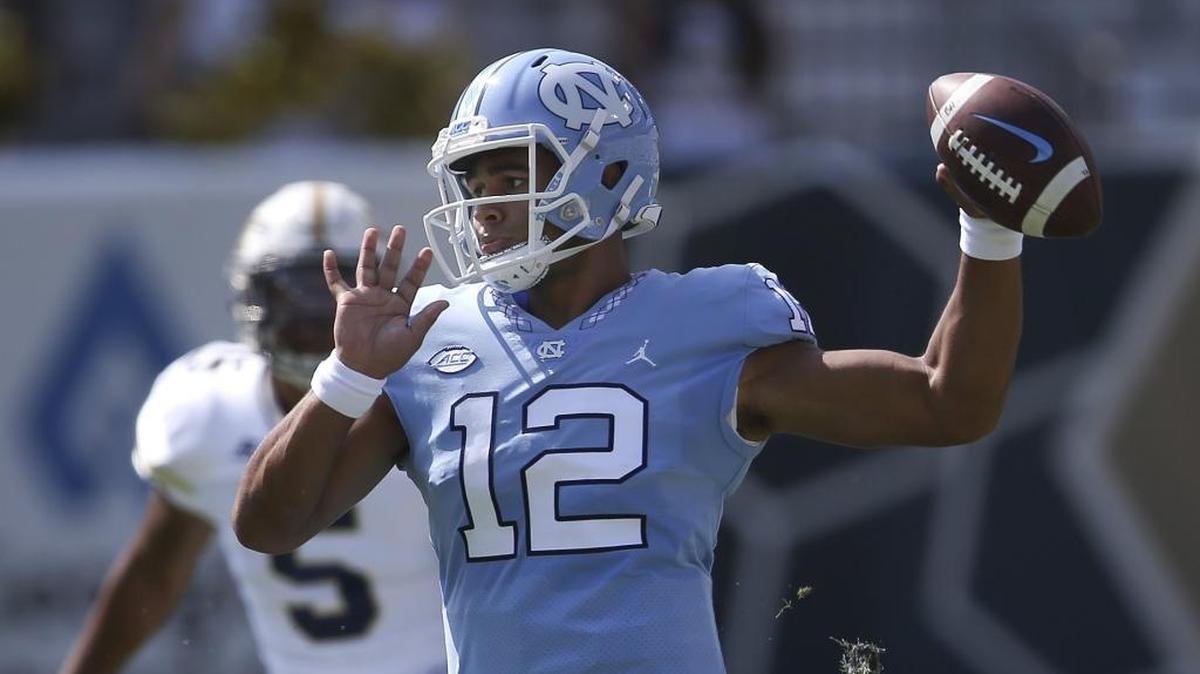 North Carolina quarterback Chazz Surratt and the Tar Heels will visit Pittsburgh on Thursday in ACC football.