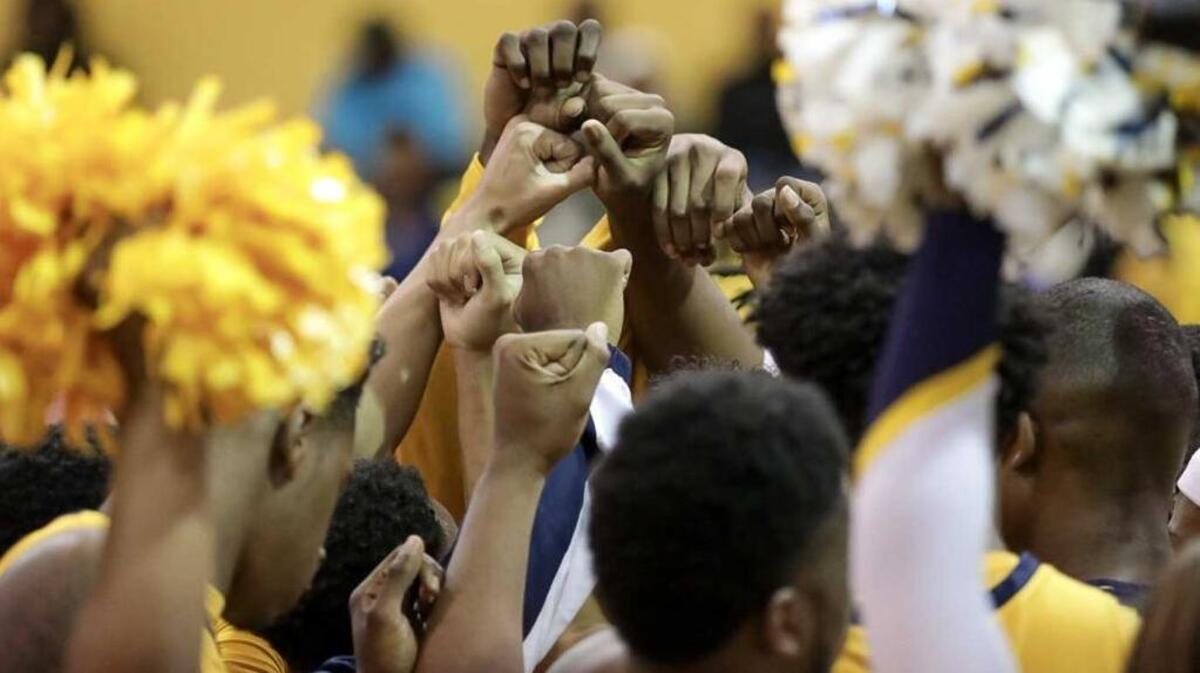The Johnson C. Smith men’s basketball team closes out its pregame warmups before Saturday’s game. Shaw rallied to beat J.C. Smith, 78-75, at Brayboy Gymnasium in the teams’ CIAA regular season finales.