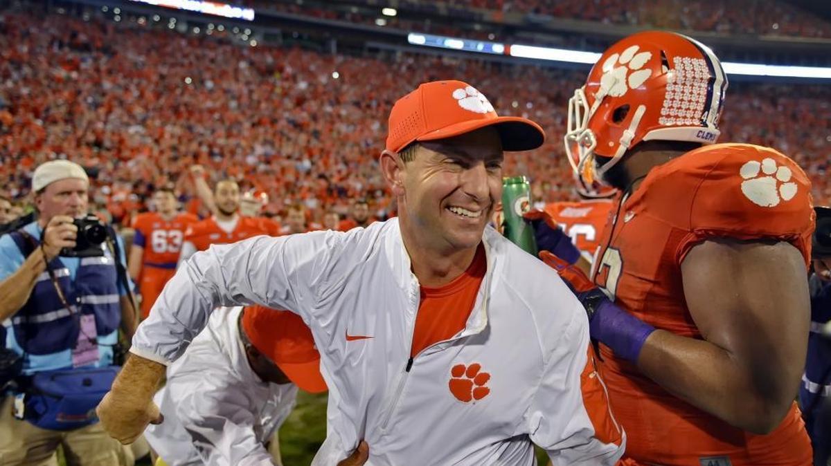 Clemson coach Dabo Swinney has the Tigers in the college football playoffs for a second consecutive season.