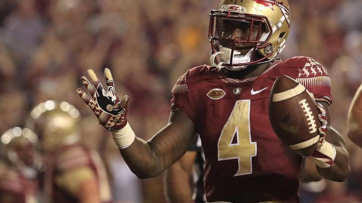 Florida State junior running back Dalvin Cook and the Seminoles visit N.C. State Saturday night in ACC football. Cook leads the conference with 1,069 yards rushing.