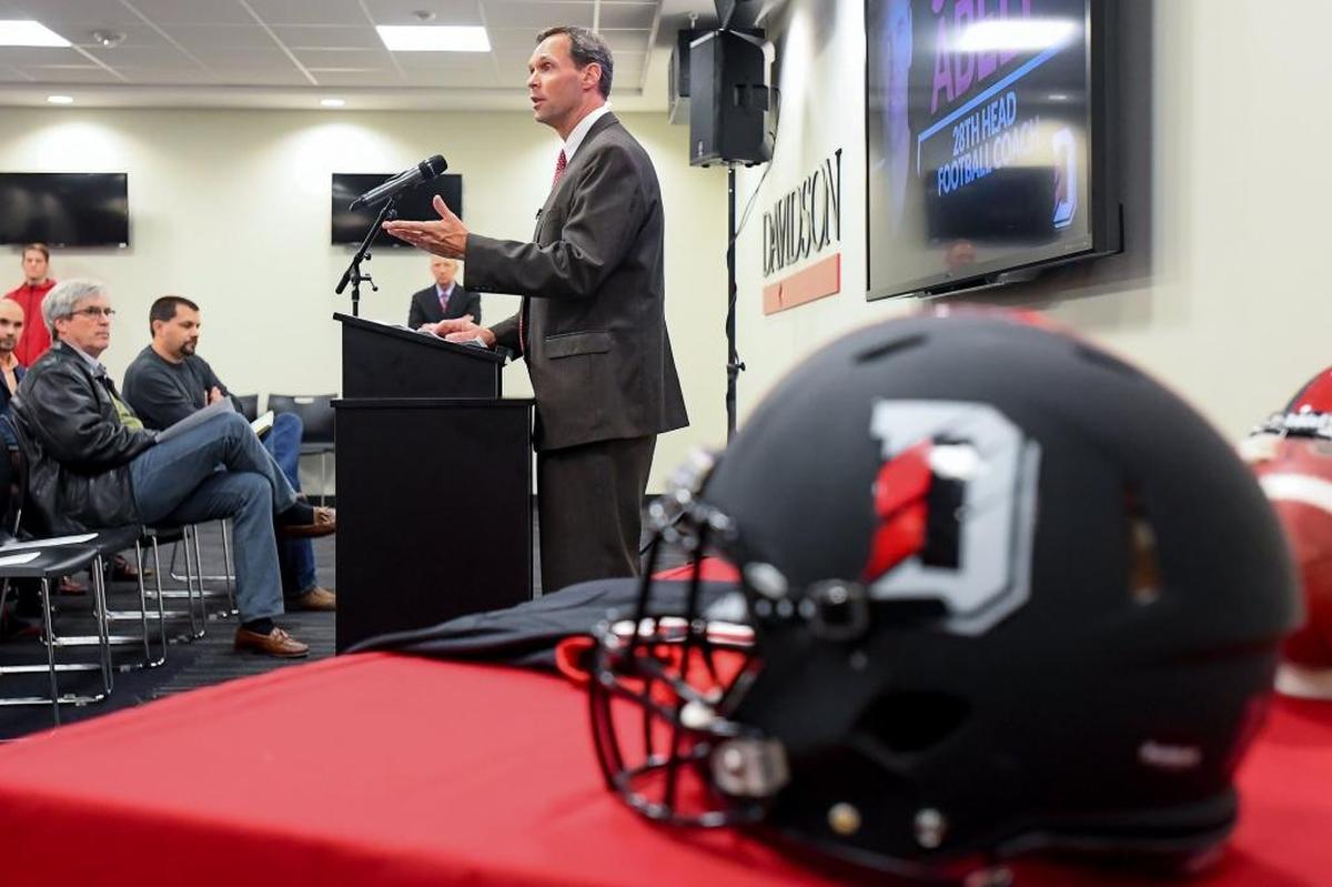 \Davidson football coach Scott Abell.