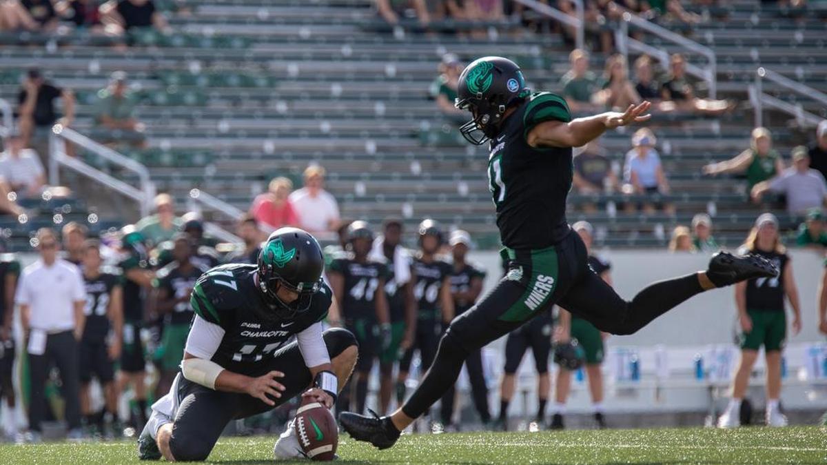 Charlotte 49ers freshman kicker Jonathan Cruz has made eight of nine field-goal attempts this season.