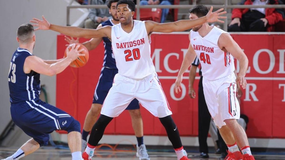 Davidson sophomore KiShawn Pritchett (20) will be one of three Wildcats who will take turns playing point guard this season. He is a former Lake Norman High standout.