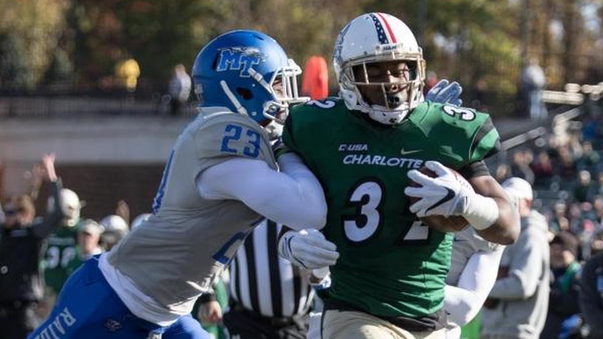 The Charlotte 49ers and running back Benny LeMay (32) will face Appalachian State in Richardson Stadium on Sept. 8.